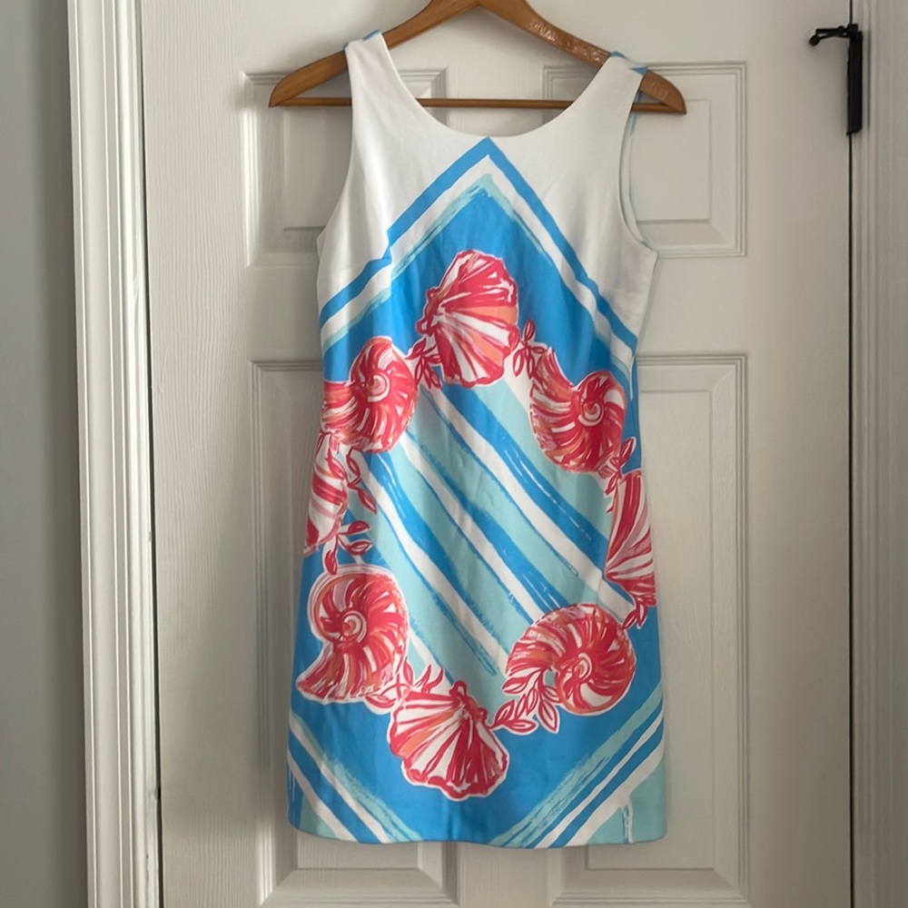 Lilly Pulitzer pink seashell design mini dress